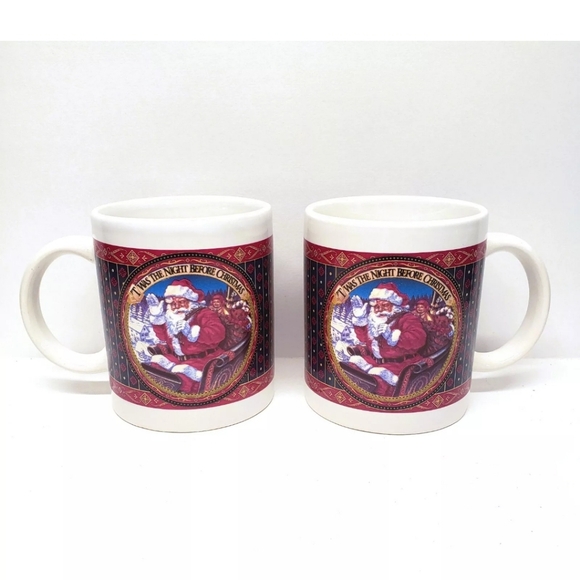 2 Darlington Farms Santa Night Before Christmas Mugs In Original Box - Picture 2 of 2
